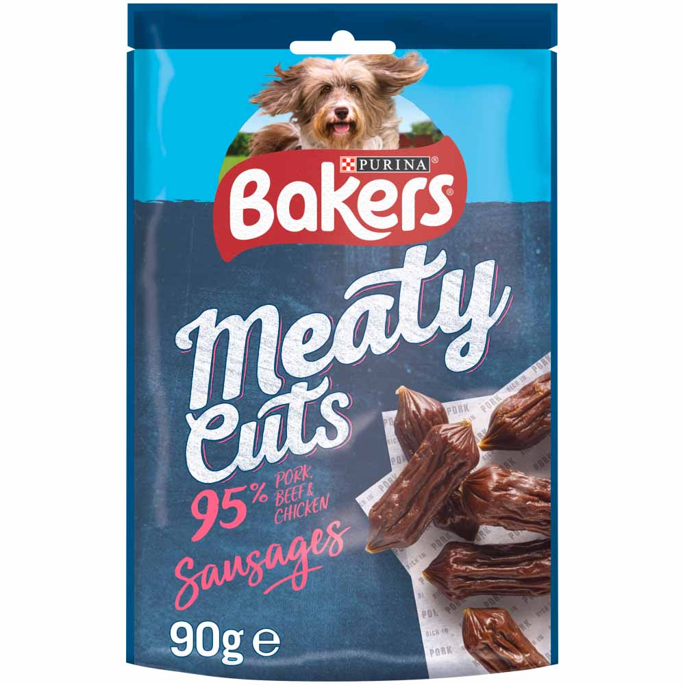 Bakers Meaty Cuts Dog Treats Scrumptious Sauages 90g Image 1