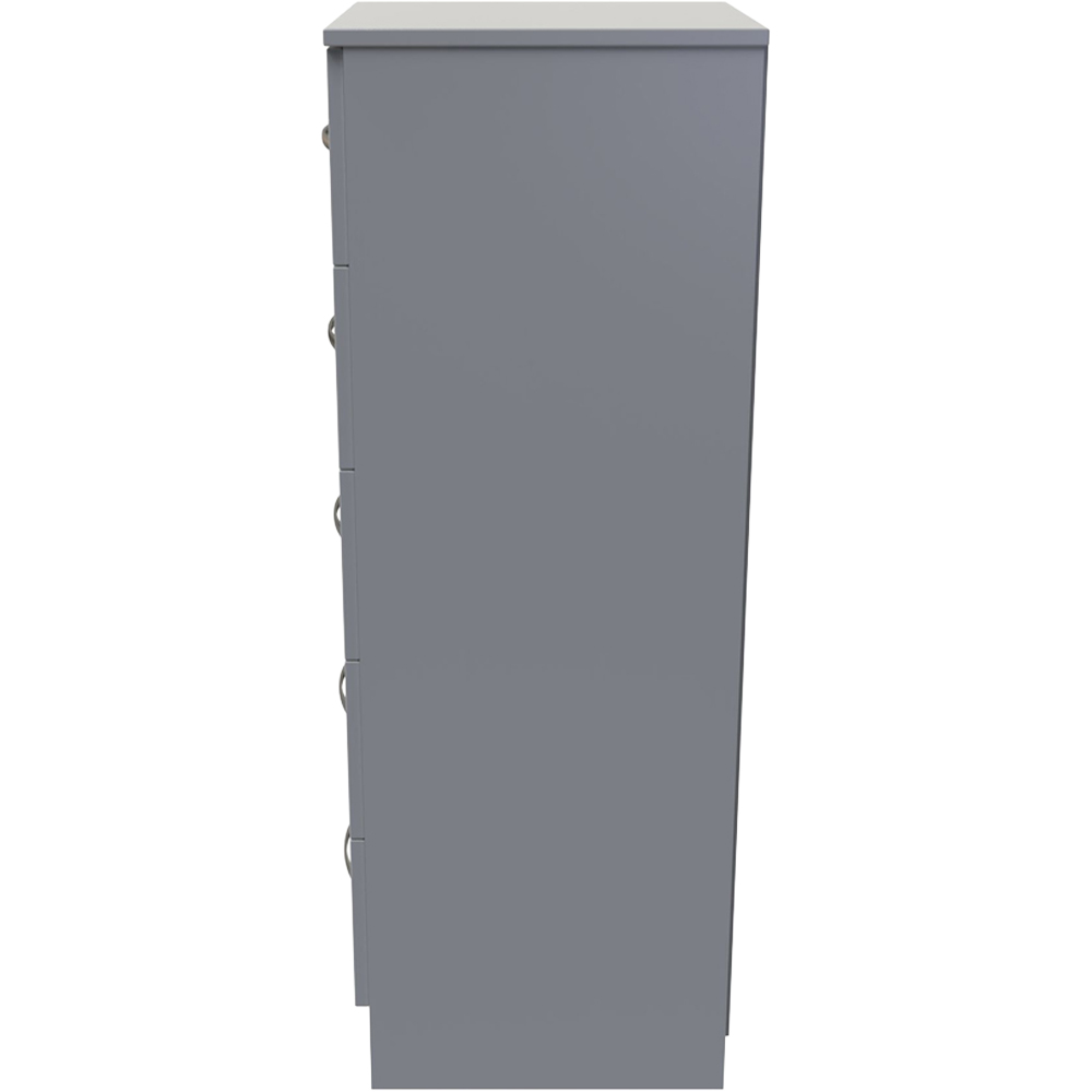 Crowndale Avon 5 Drawer Dusk Grey Bedside Cabinet Image 4