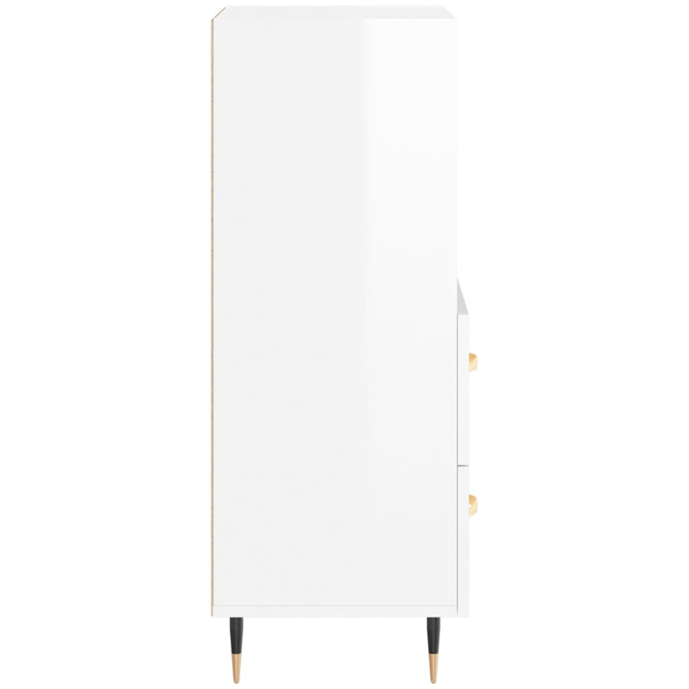 vidaXL 2 Drawer 2 Shelf High Gloss White Sideboard Image 7
