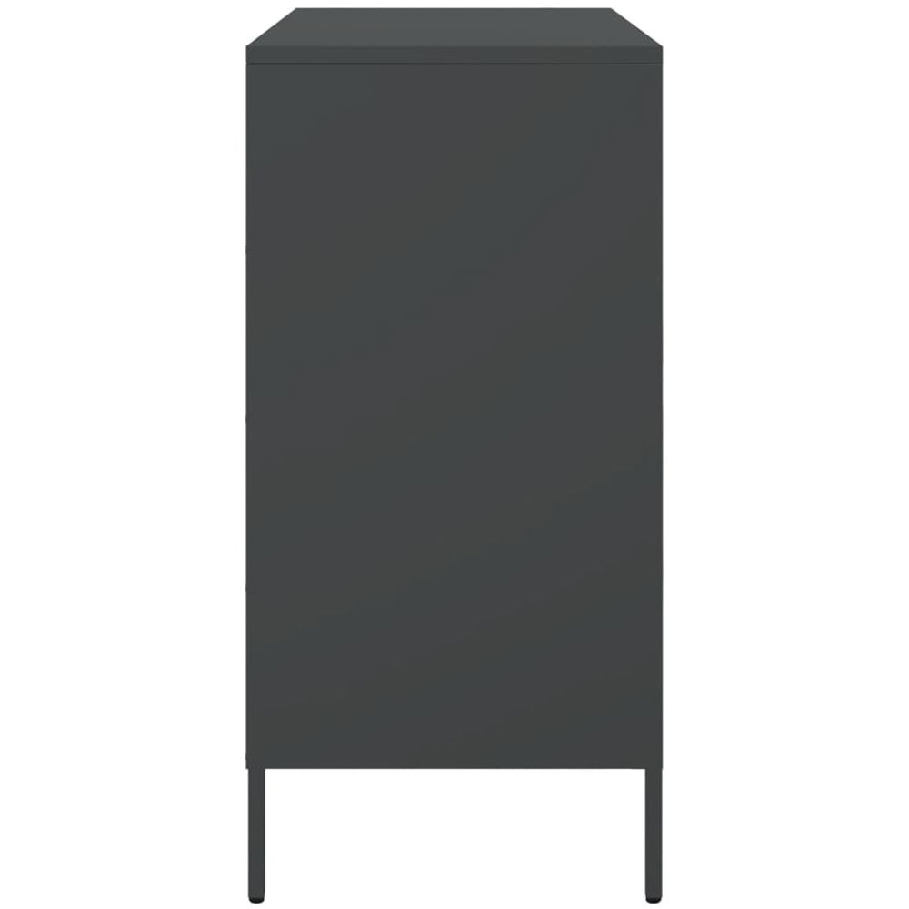 vidaXL 4 Door Black Wooden Sideboard Image 7