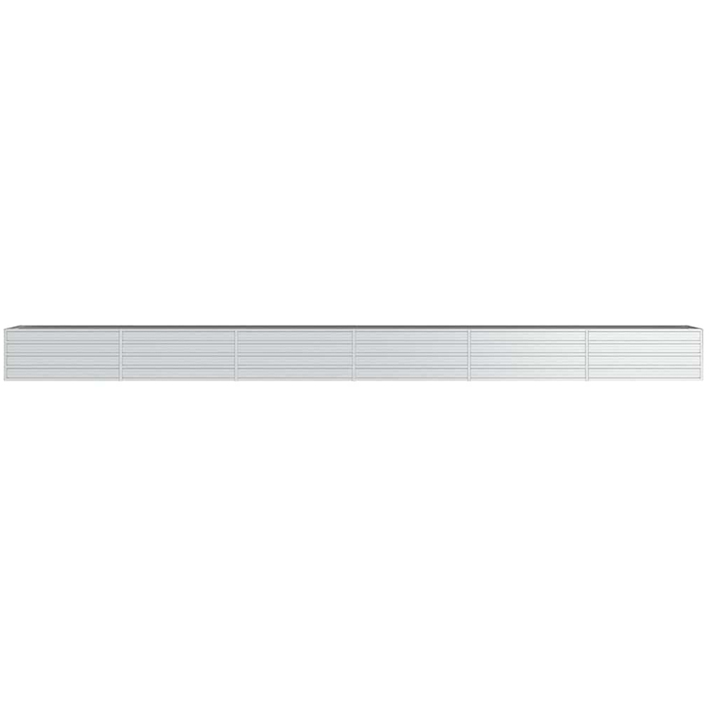 vidaXL Silver Galvanised Steel Raised Garden Bed 600 x 80 x 45cm Image 3