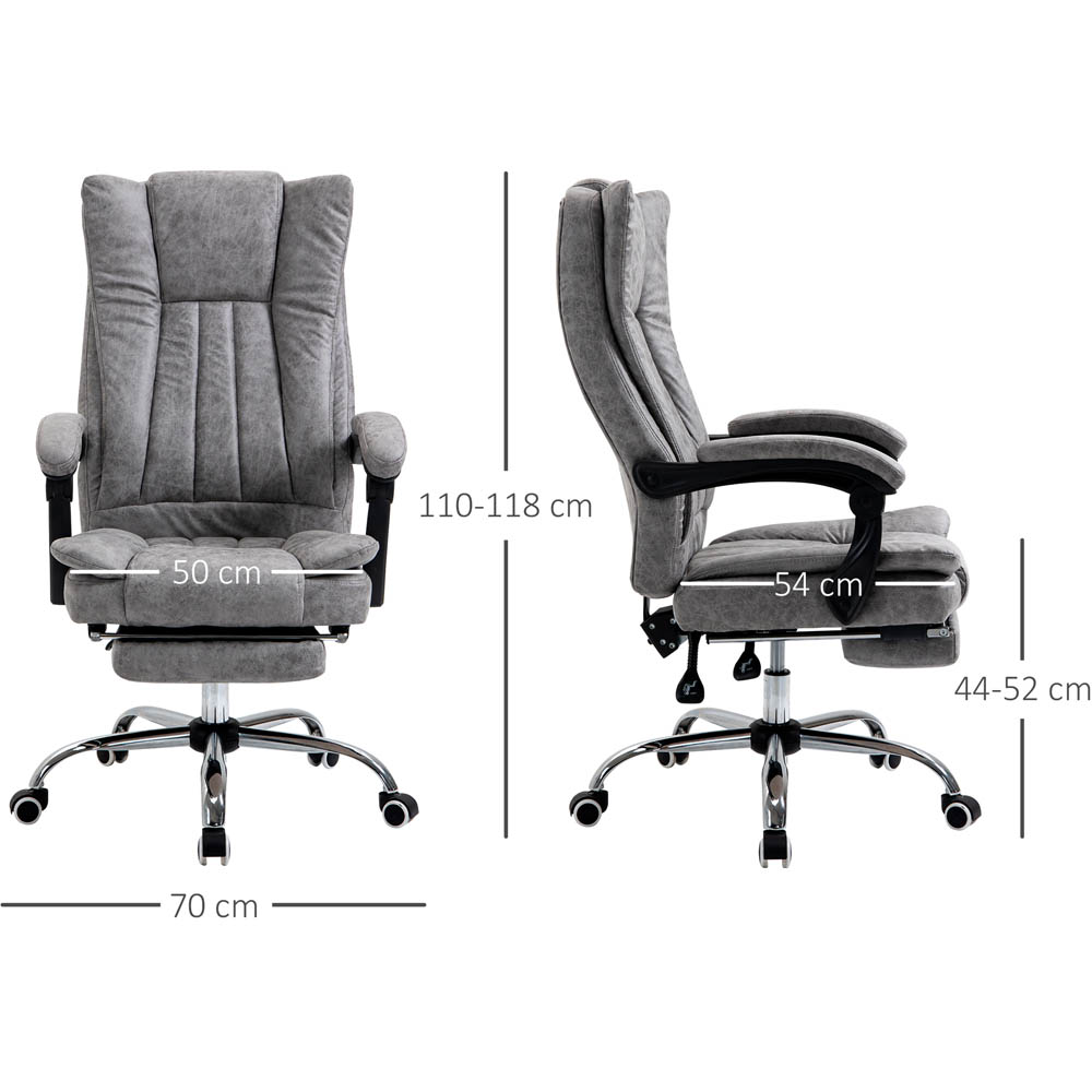 Portland Grey Microfibre Swivel Office Desk Chair Image 7