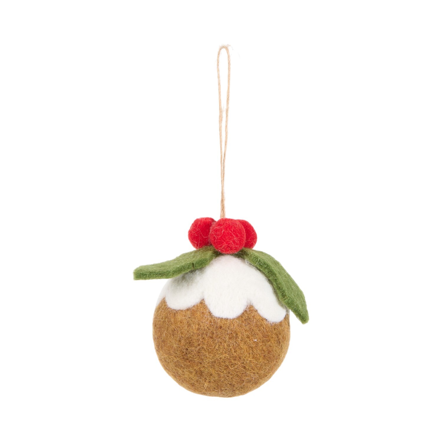 Christmas Pudding Hanging Decoration Brown Image 3