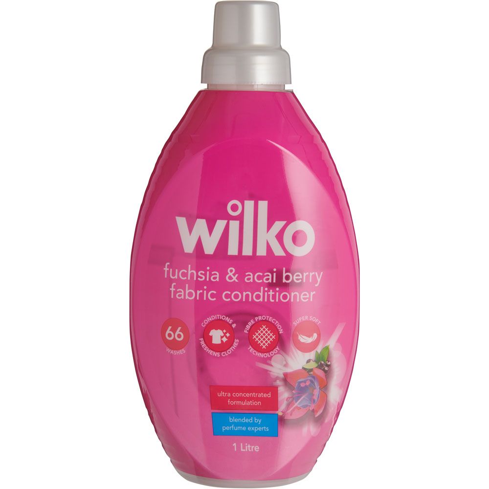 Wilko Fuchsia and Acai Berry Concentrated Fabric Conditioner 66 Washes 1L Image 1