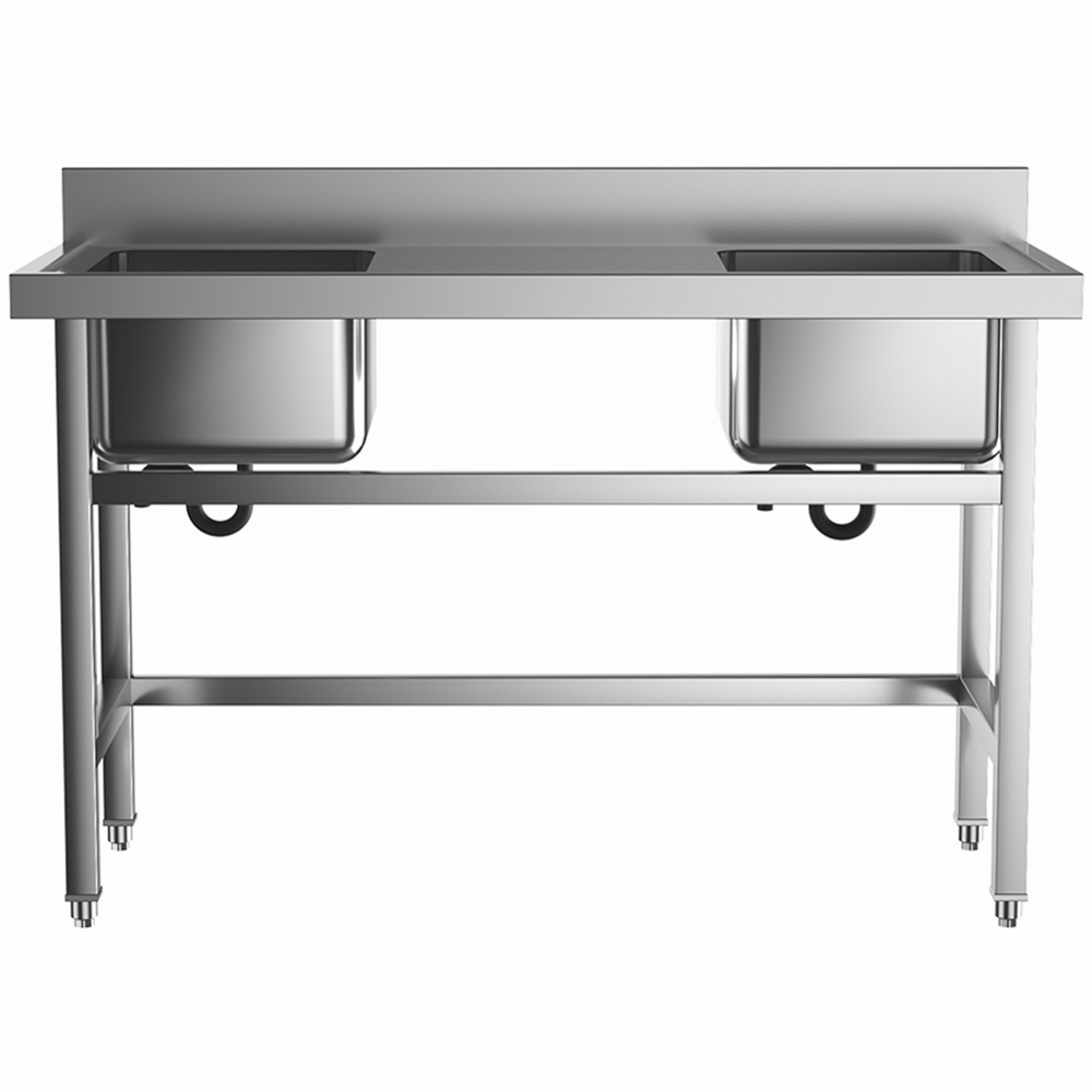 Living and Home 2 Compartment Stainless Steel Commercial Kitchen Sink Image 3