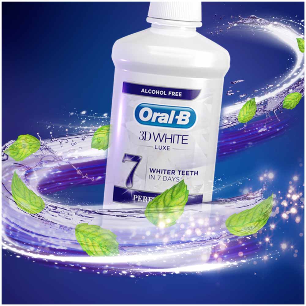 Oral B 3D White Luxe Perfection Mouthwash 500ml Image 3