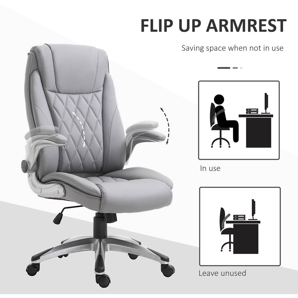 Portland Grey PU Leather Swivel Executive Office Chair Image 5