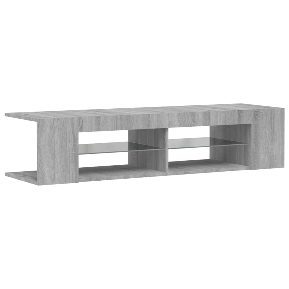 vidaXL 4 Shelf Grey Sonoma TV Cabinet with LED Lights Image 3