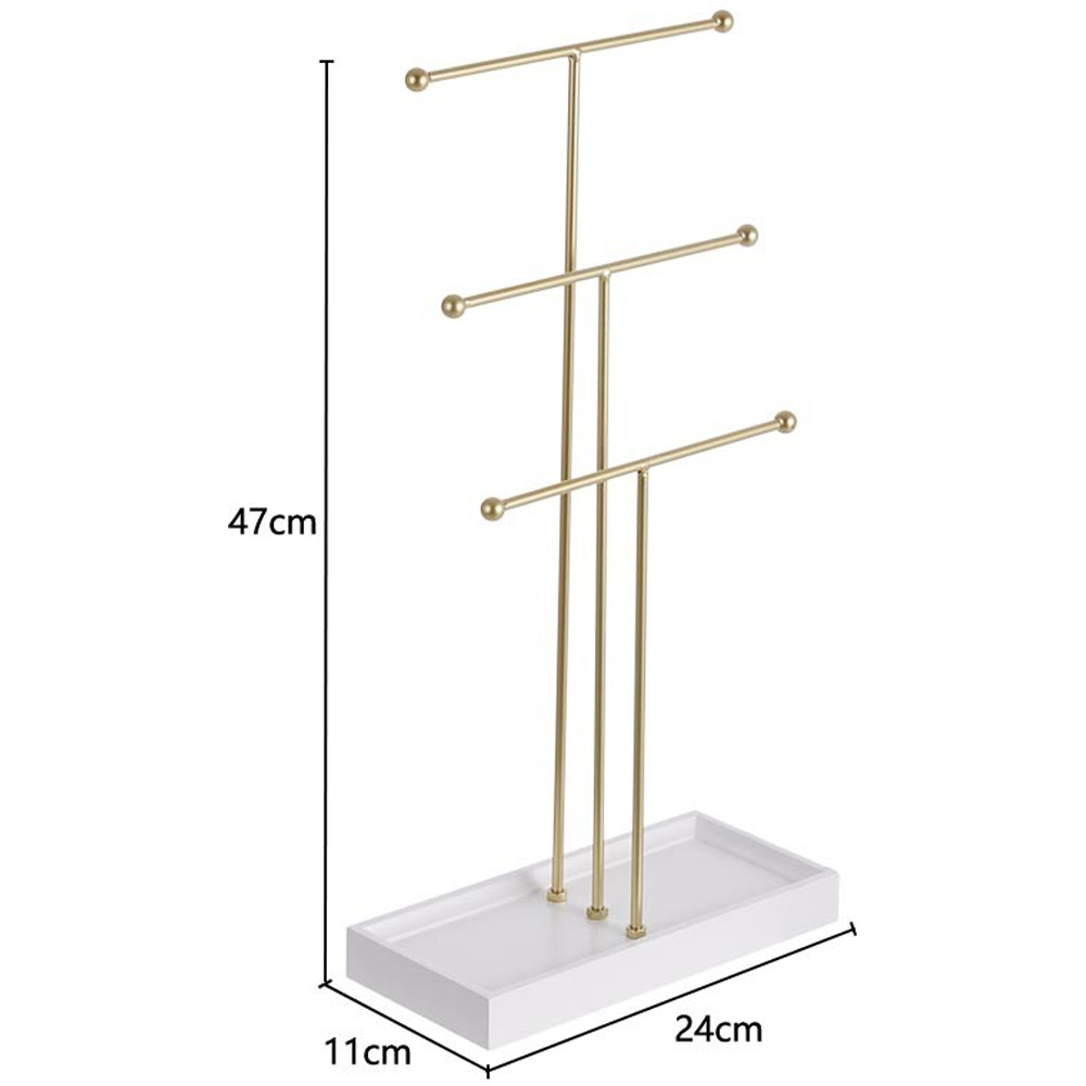 H&O Direct 3 Tier Gold Jewellery Display Stand Image 5