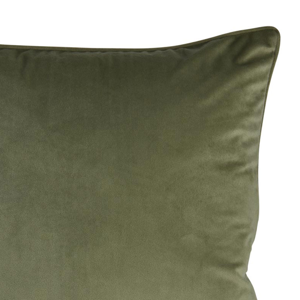 Wilko Olive Green Velour Cushion 55x55cm Image 4