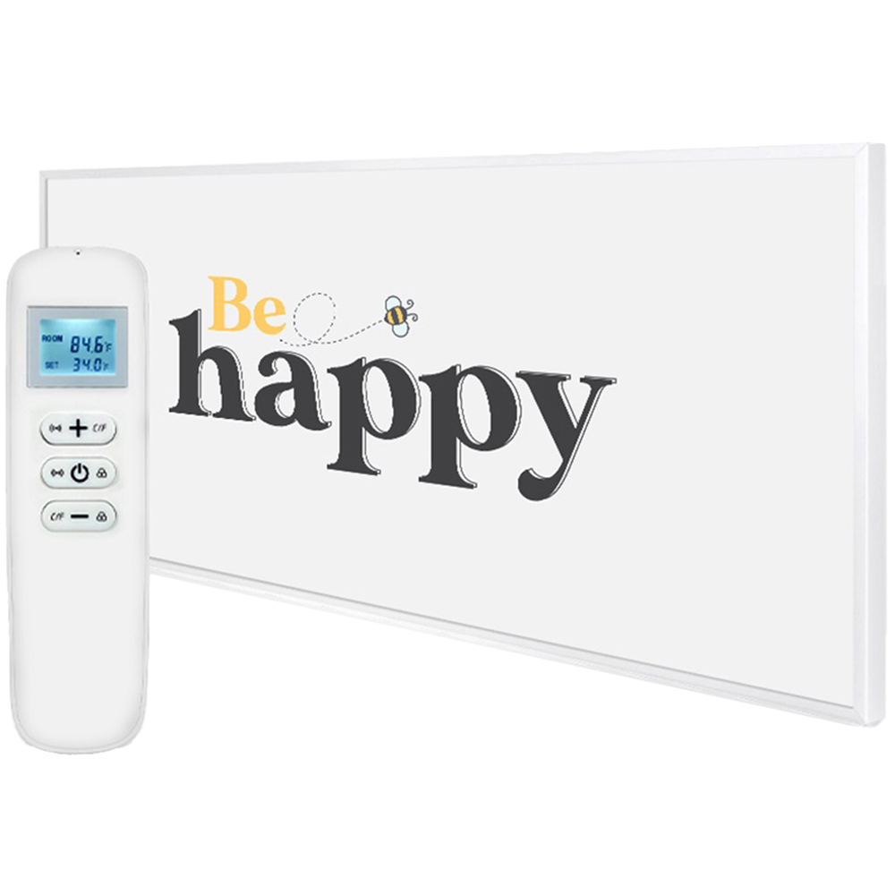 Mirrorstone Nexus 700W Be Happy Quote Wi-Fi Infrared Heating Panel 595 x 1195mm Image 1