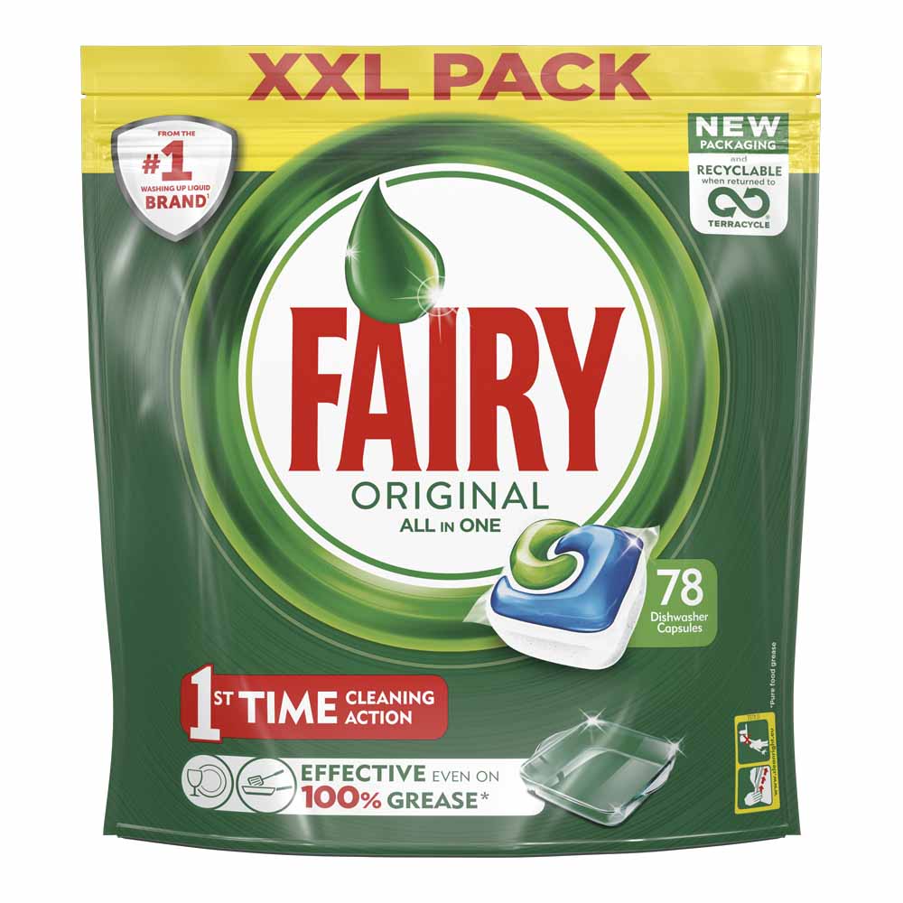 Fairy All in One Dishwasher Tablets Original 78 pack Image 1