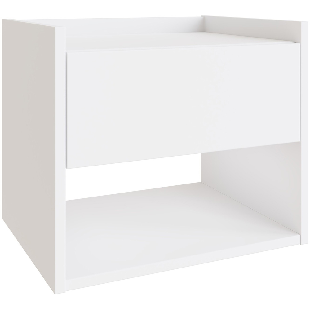 GFW Harmony Single Drawer White Wall Mounted Bedside Table Set of 2 Image 3
