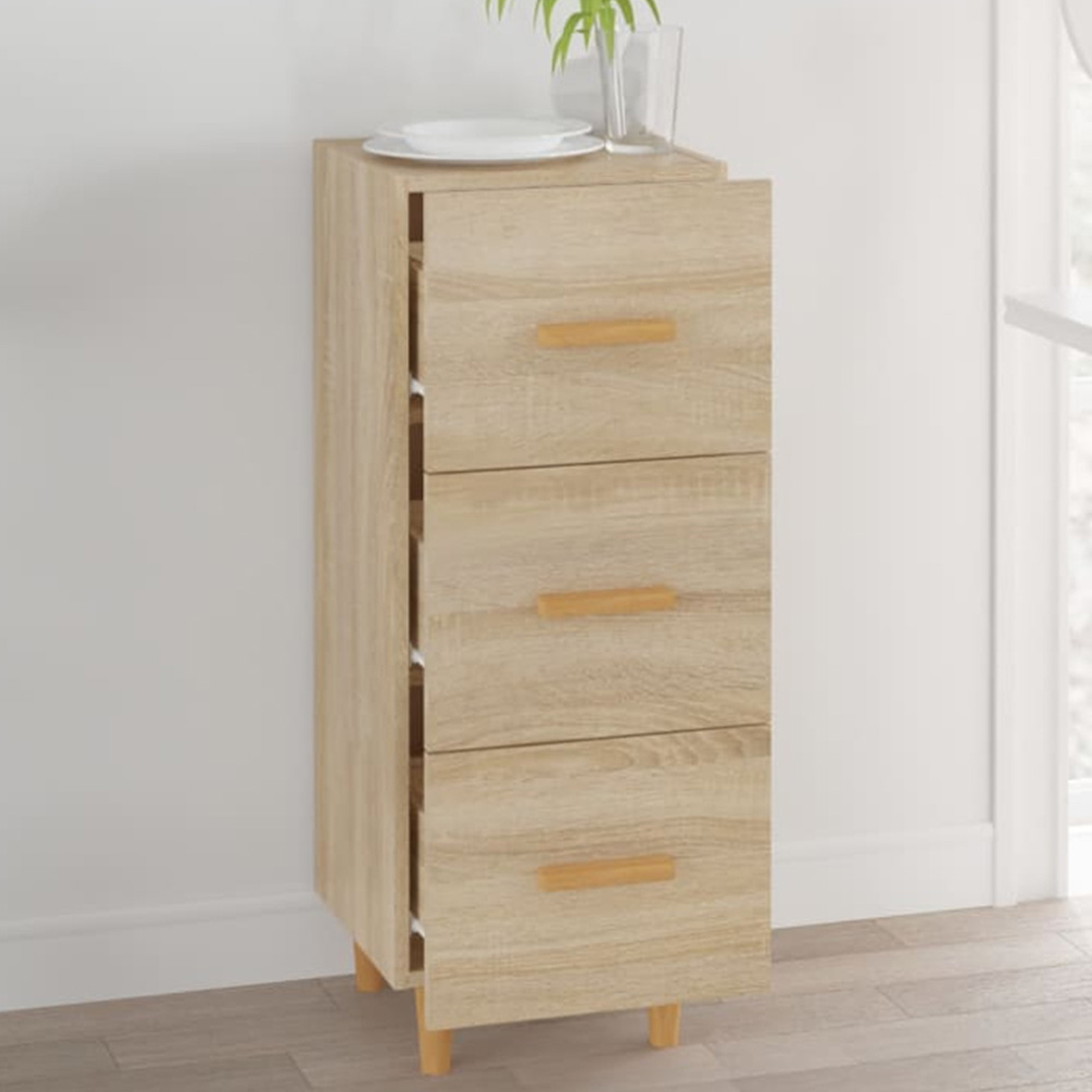 vidaXL 3 Drawer Sonoma Oak Sideboard Image