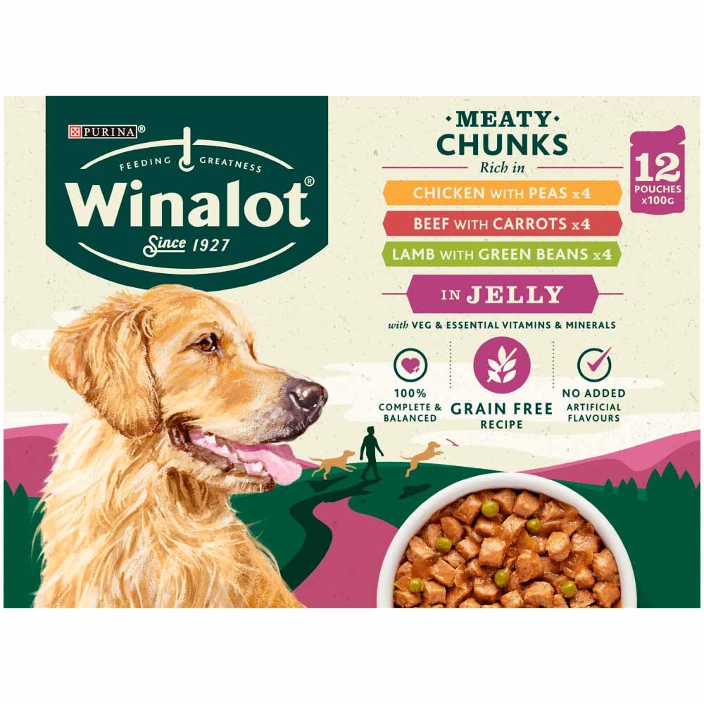 Purina Winalot Wet Dog Food Pouches Mixed in Jelly 100g Case of 4 x 12 Pack Image 3