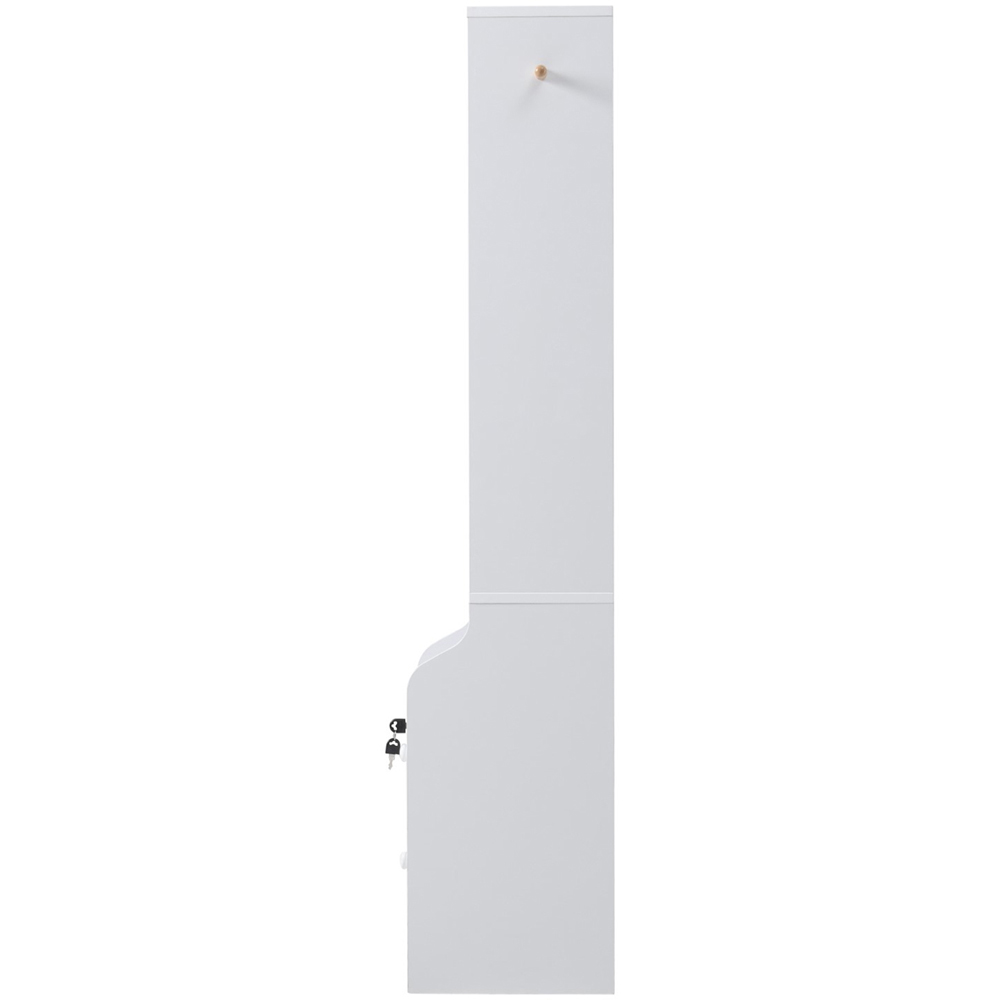 Living and Home 2 Drawer 4 Shelf White Tall Bedside Table Image 4