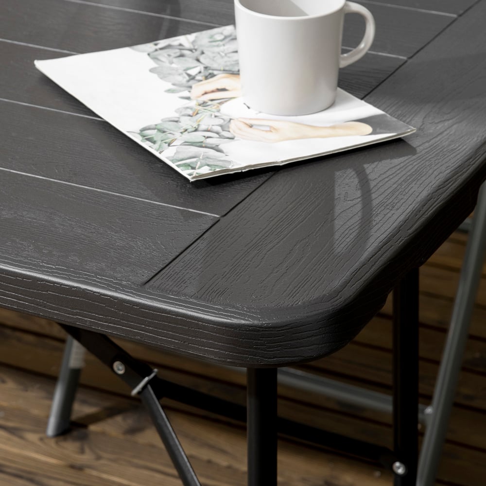 Outsunny 6 Seater Black Folding Garden Dining Table Image 3