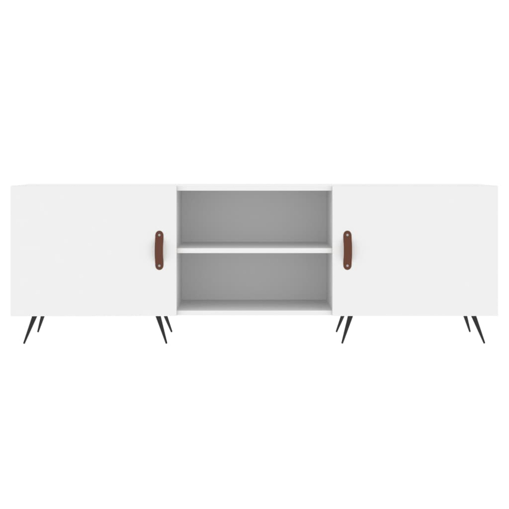 vidaXL 2 Door 2 Shelf White TV Cabinet Image 5