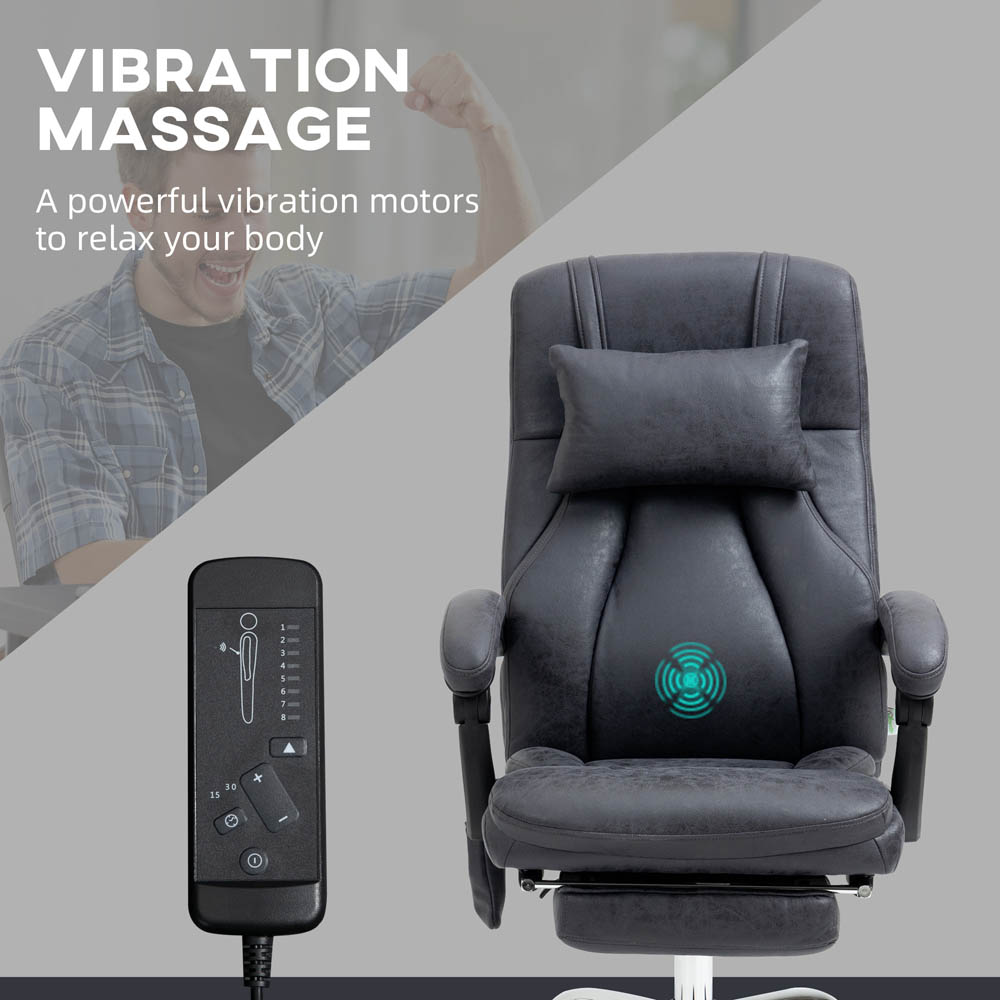 Portland Grey Swivel Vibration Massage Office Chair Image 5