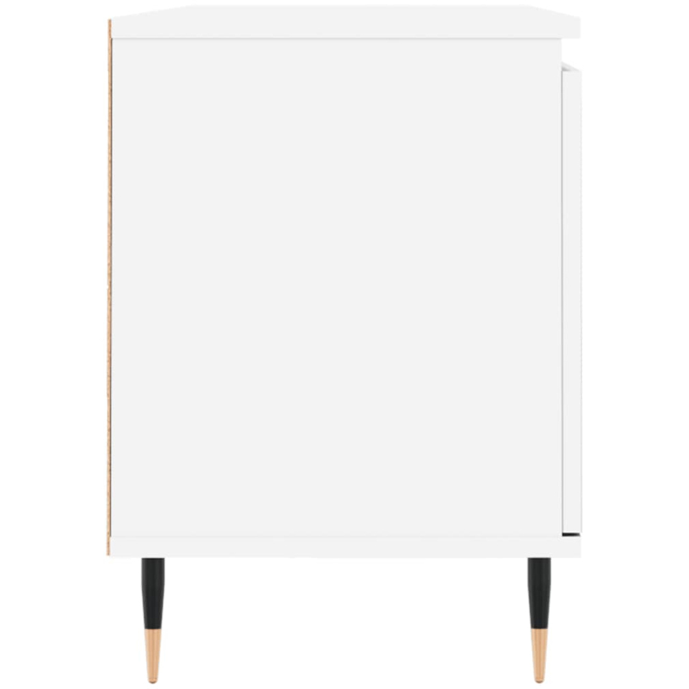 vidaXL 2 Door 2 Shelf White TV Cabinet Image 7