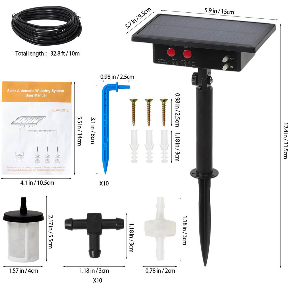 Living and Home 10 Pot Solar-Powered Automatic Watering Drip Irrigation System Kit Image 8