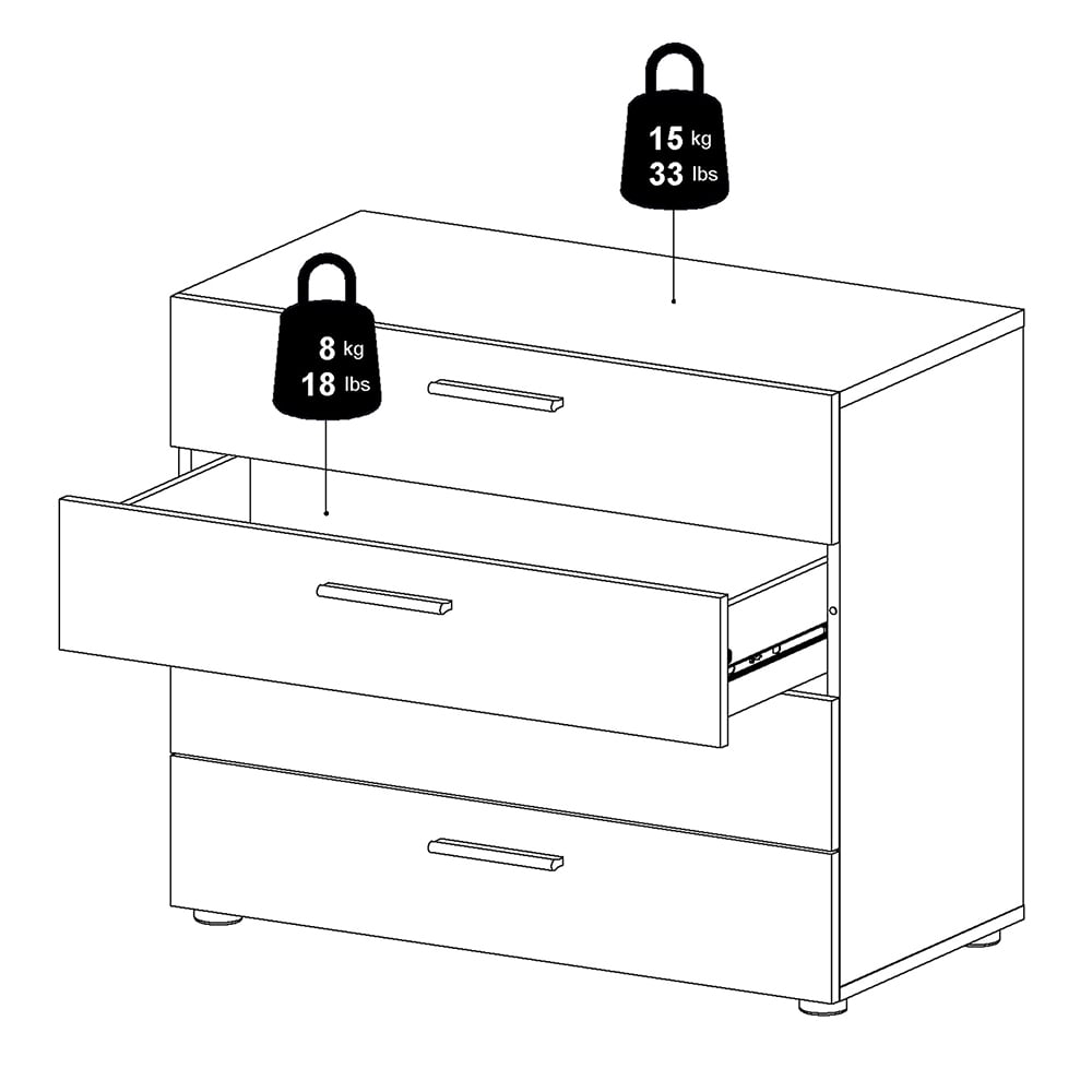 Florence 4 Drawer Black Chest of Drawers Image 7