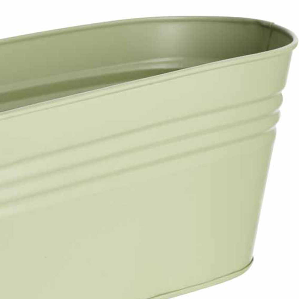 Single Wilko Metal Tin Trough Planter in Assorted Colours Image 7