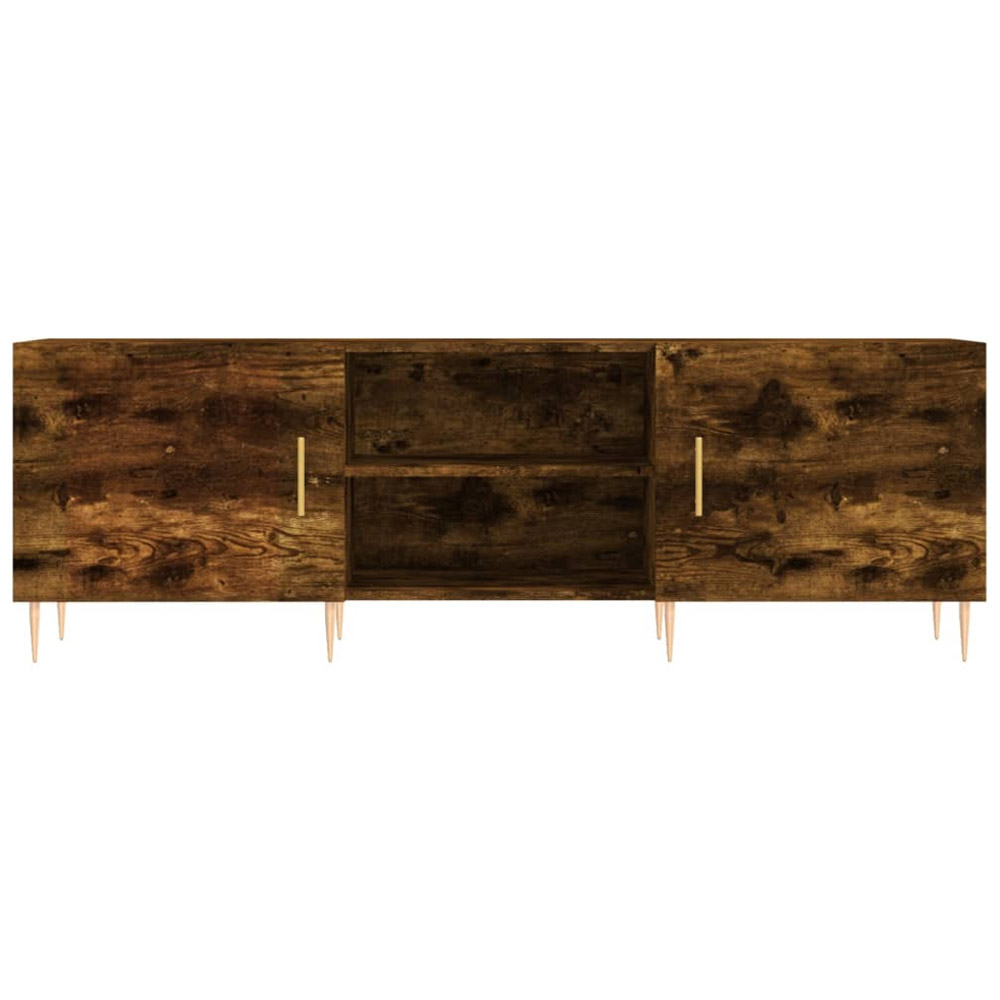vidaXL 2 Door 2 Open Shelf Smoked Oak TV Cabinet with Legs Image 5