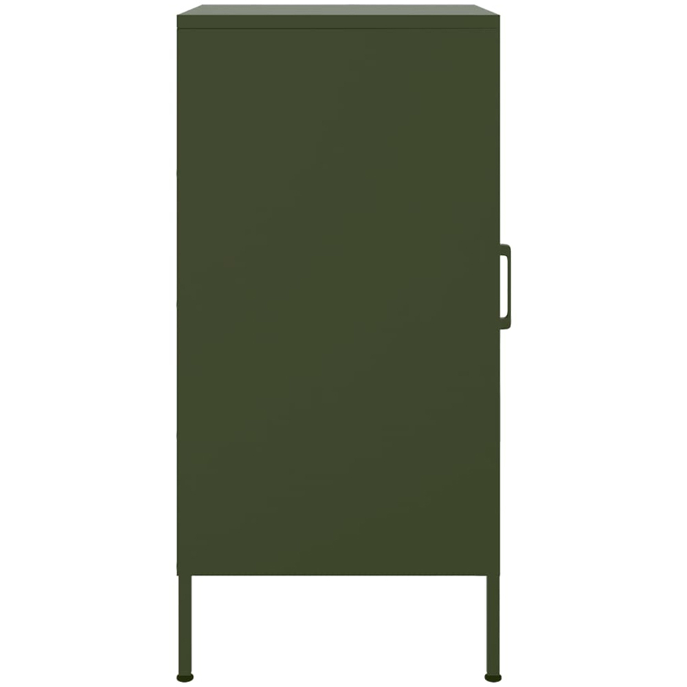 vidaXL Single Door Olive Green Metal Sideboard Set of 2 Image 6