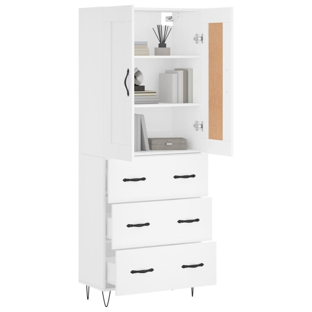 vidaXL 2 Door 3 Drawer White Highboard Image 3