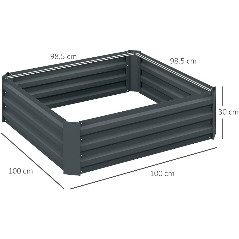 Outsunny Dark Grey Galvanised Easy Setup Raised Garden Bed Planter Box 2 Pack Image 7