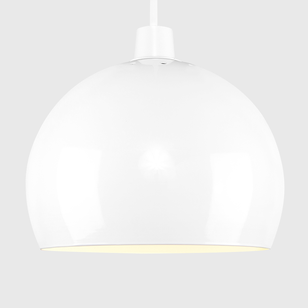 ValueLights White Arco Mini Metal Pendant Light Shade Image 4