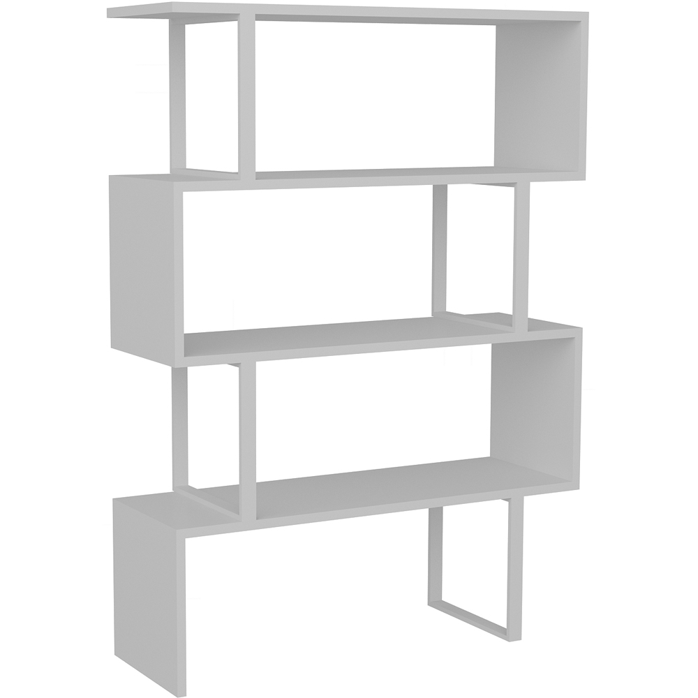 Decorotika Adriana 4 Shelf White Geometric Bookcase Image 2