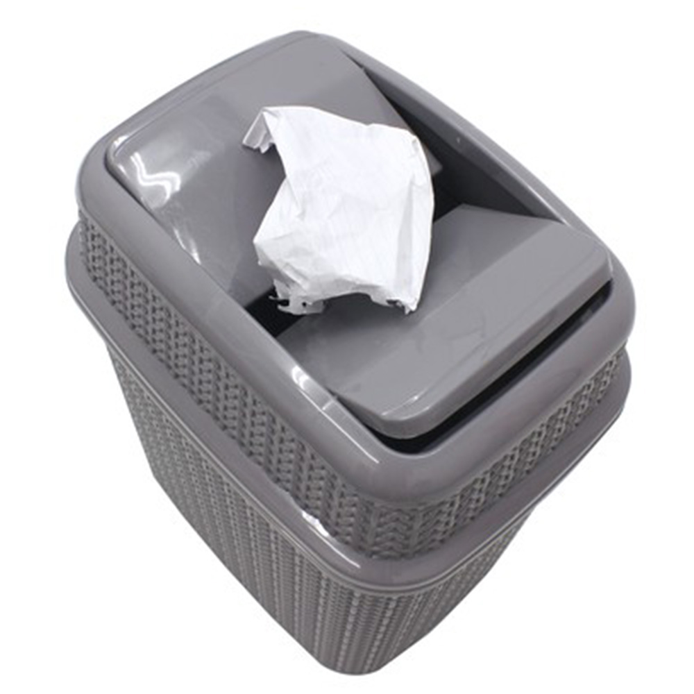 JVL Loop Grey Push Top Bin 10L Image 2