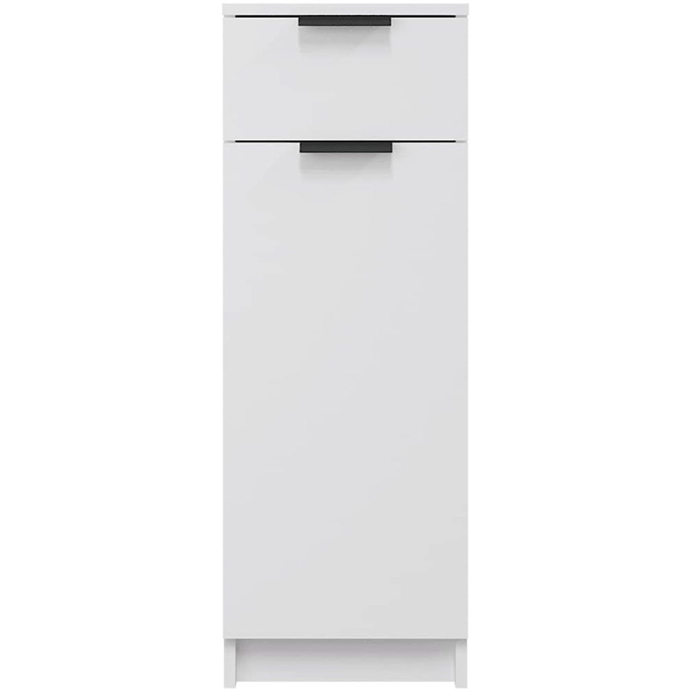 vidaXL Single Door Single Drawer White Narrow Bathroom Cabinet Image 6