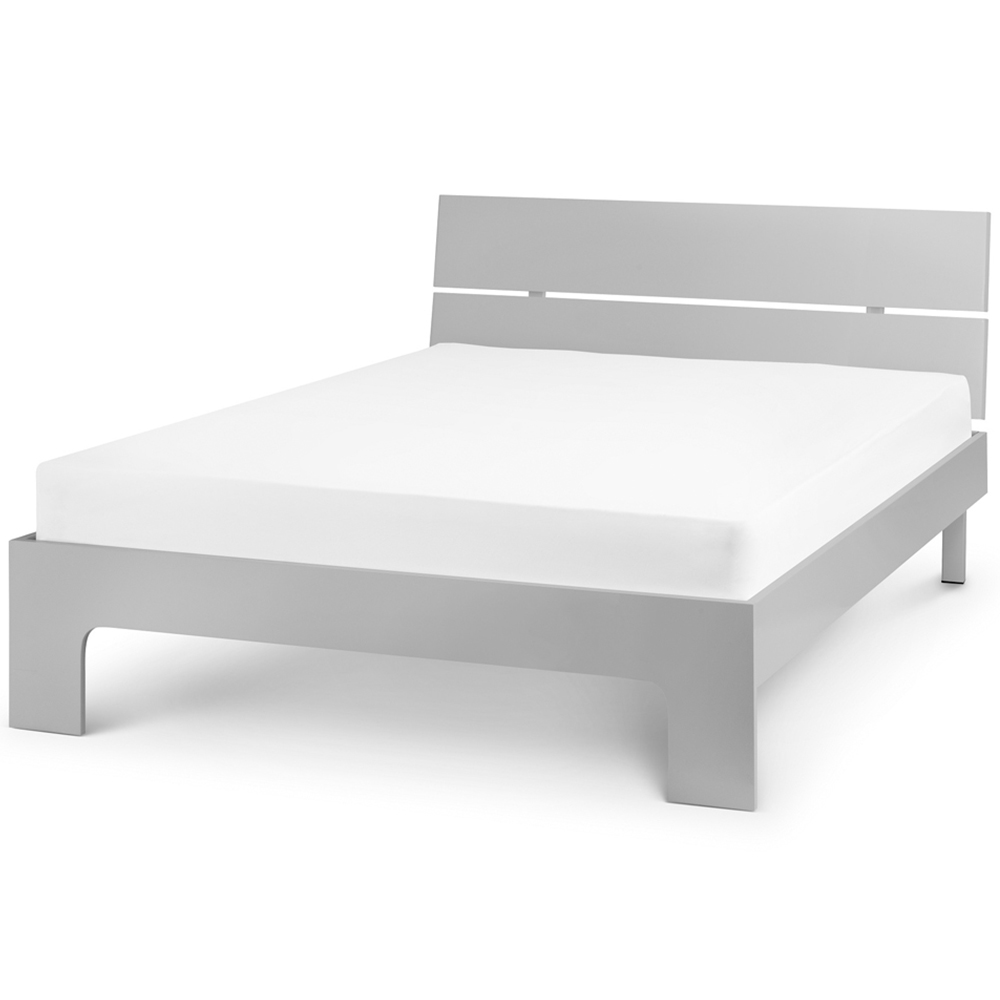 Julian Bowen Manhattan King Size Grey Lacquer Bed Frame Image 3