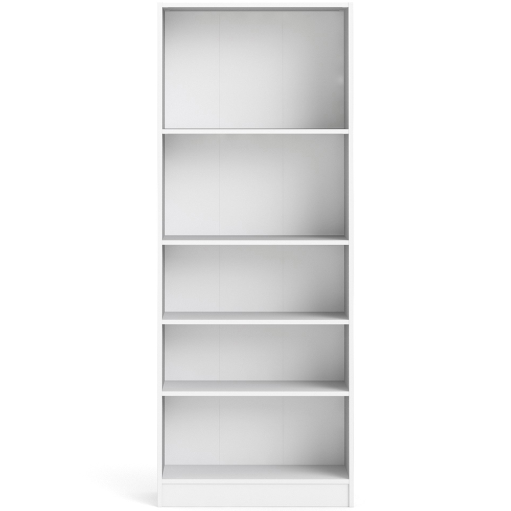 Florence Basic 4 Shelf White Wide Tall Bookcase Image 3
