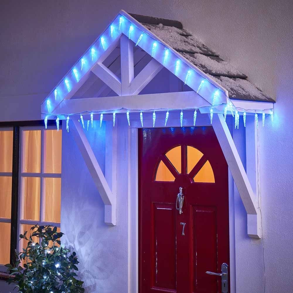Wilko 50 Outdoor Blue LED Droplet Icicle Lights Image 1