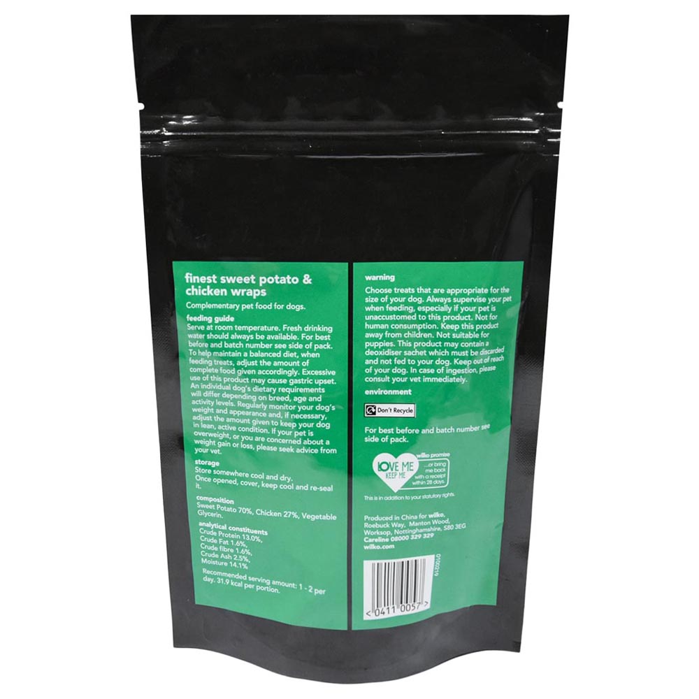 Wilko Sweet Potato and Chicken Wrap Dog Treats 100g Image 2