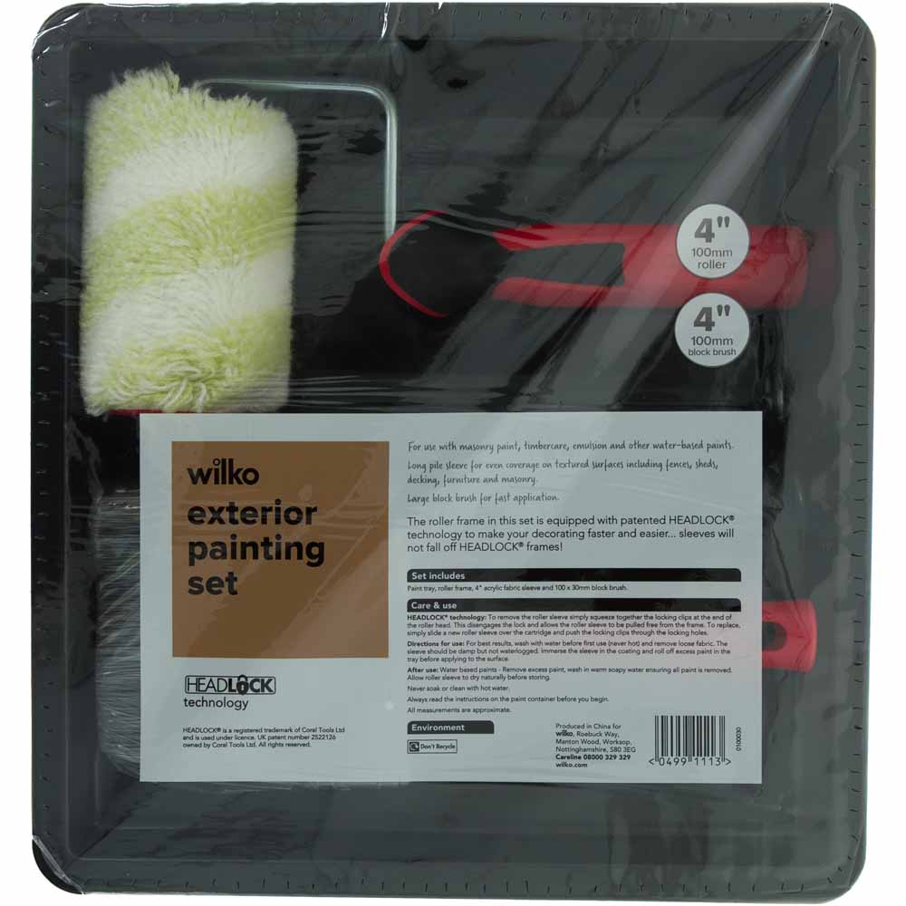 Wilko Small Exterior Painting Set 4 Pieces Image 2