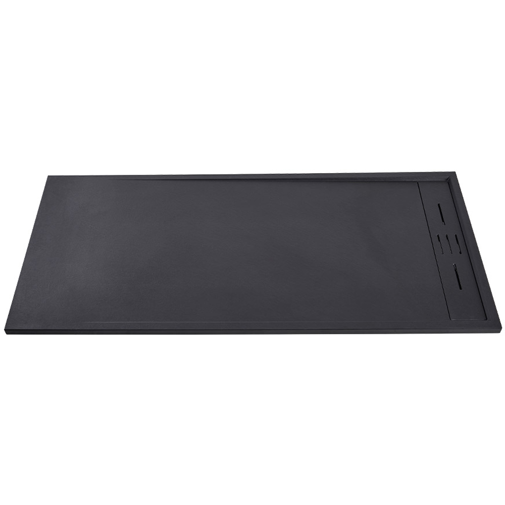 H&O Direct Black Sleek Rectangular Shower Tray 170cm Image 1