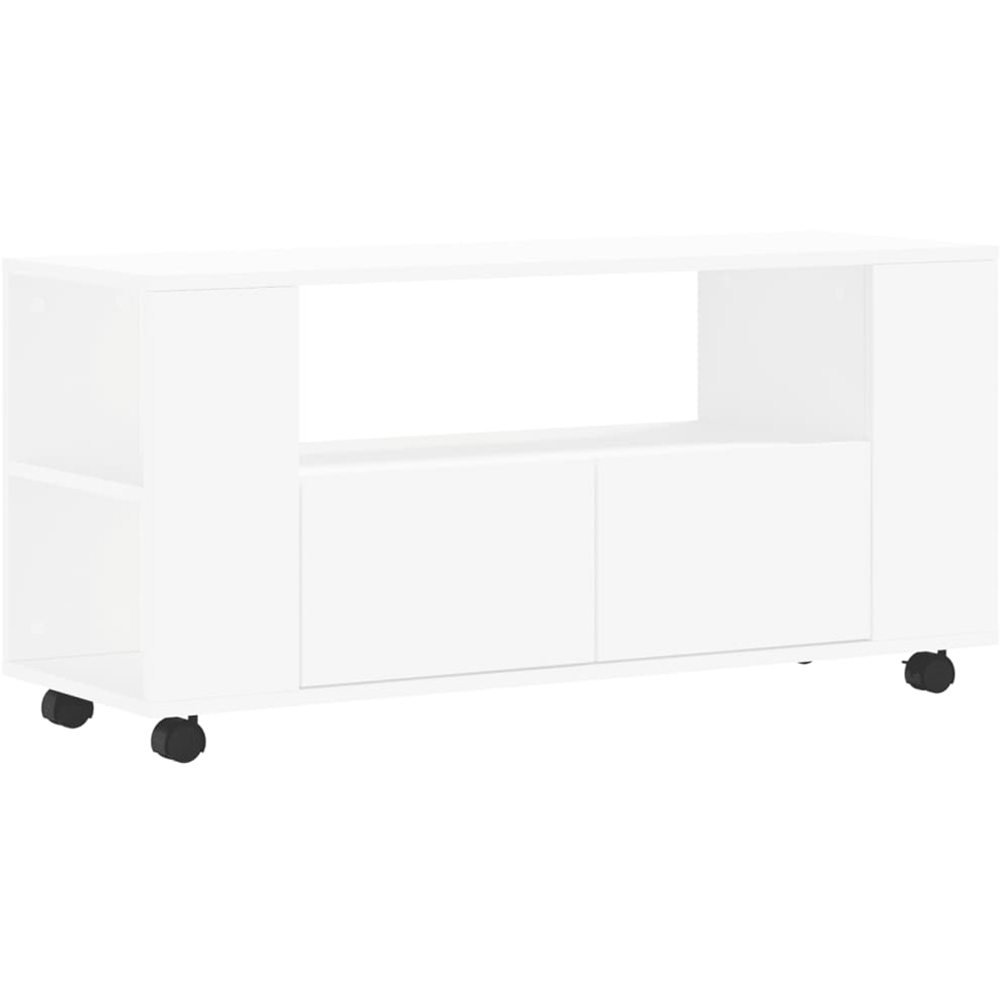 vidaXL 2 Drawer White TV Cabinet Image 2