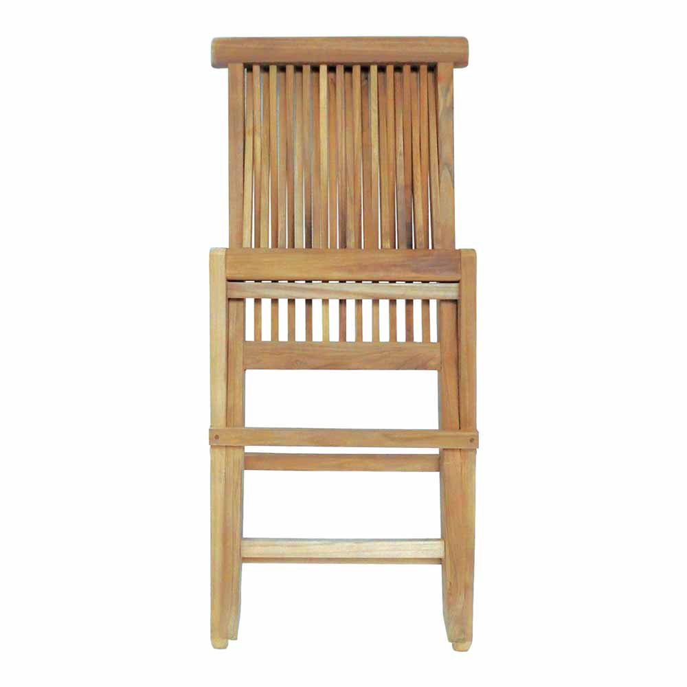 Charles Bentley Set of 2 Teak Wooden Foldable Patio Chair Image 4