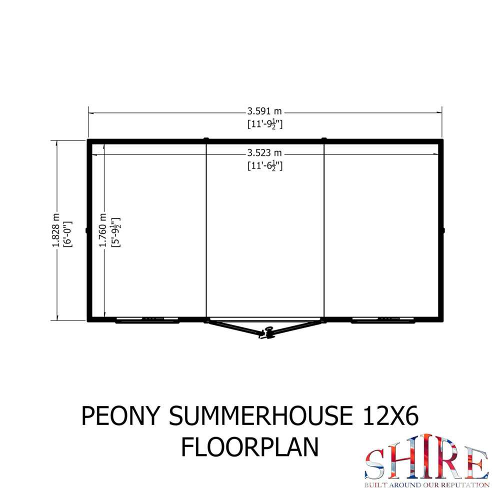 Shire GB Peony 12 x 6ft Summerhouse Image 8