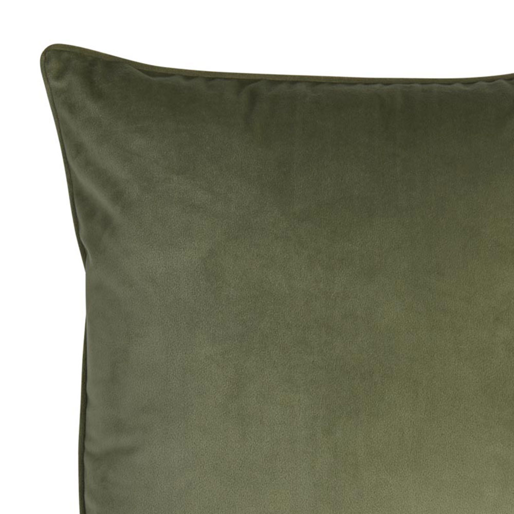 Wilko Olive Green Velour Cushion 55x55cm Image 3