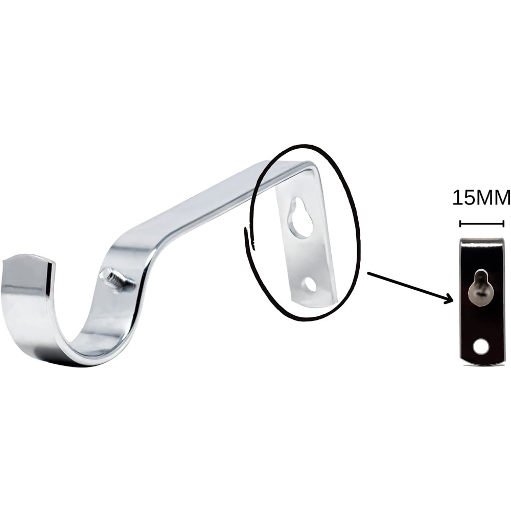 Home Treats 40 to 218cm Extendable Chrome Metal Round Curtain Pole Image 8