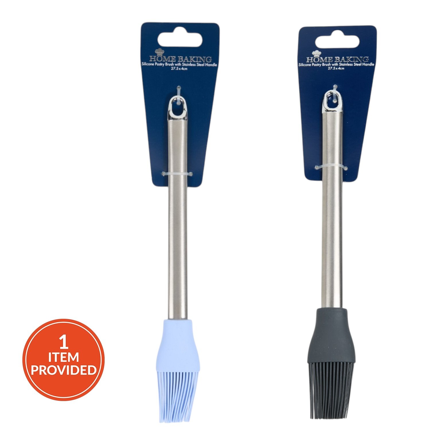Silicone Pastry Brush with Stainless Steel Handle Image 1