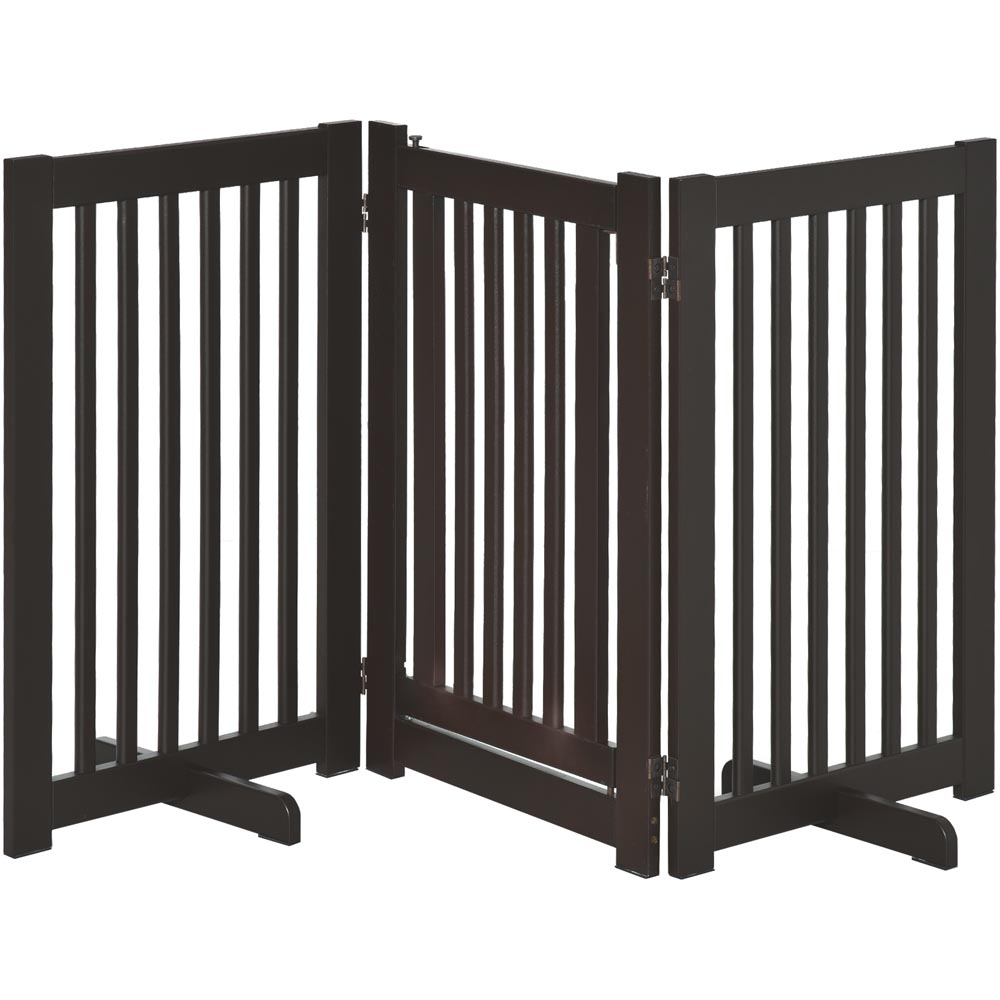 PawHut 155cm Black Freestanding Dog Gate Image 1