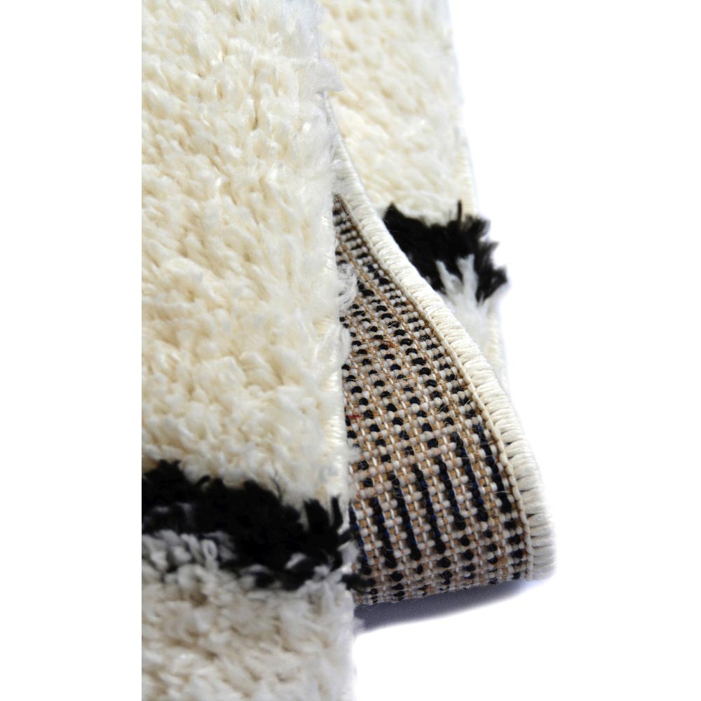 Homemaker Ivory and Black Isobar Snug Shaggy Rug 160 x 230cm Image 3