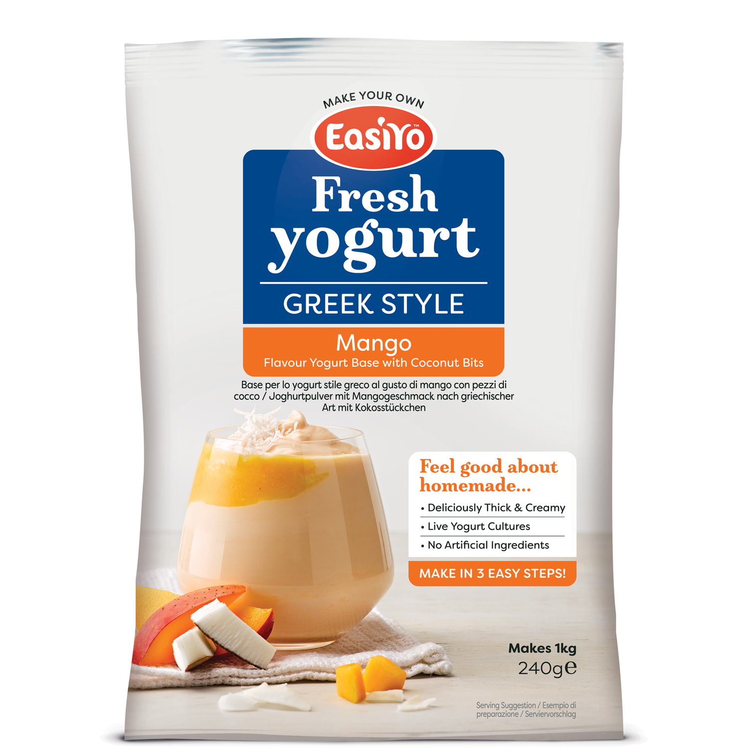EasiYo Greek Style Mango and Coconut - Cream Image 2